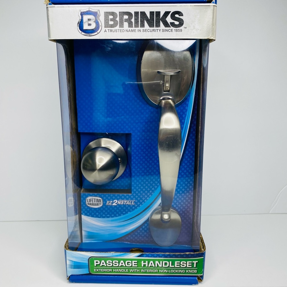 Brinks Heavy Duty Passage Handle set Exterior Interior Satin Nickel New.